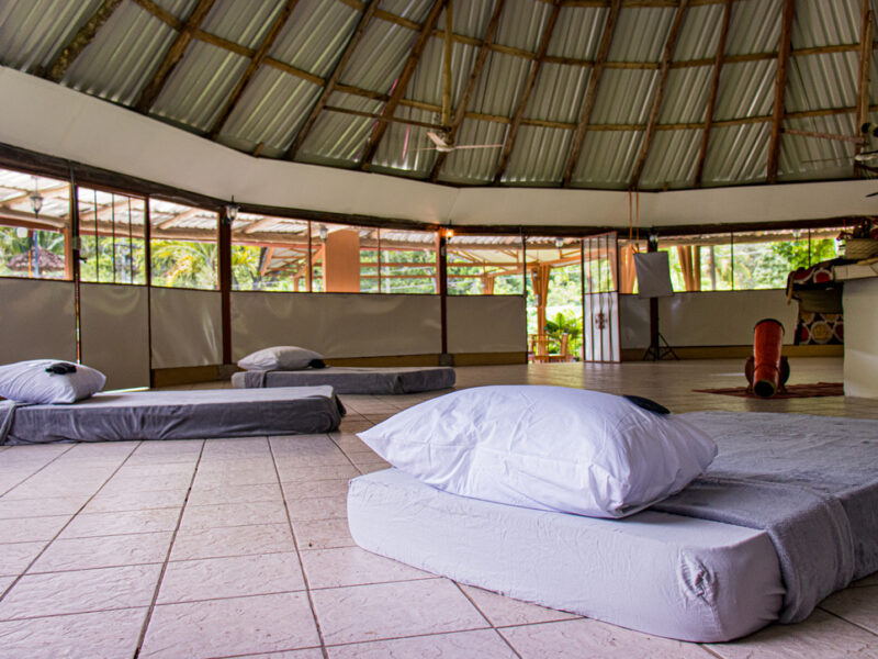 Bwiti Temple at SoulCentro with ceremony beds